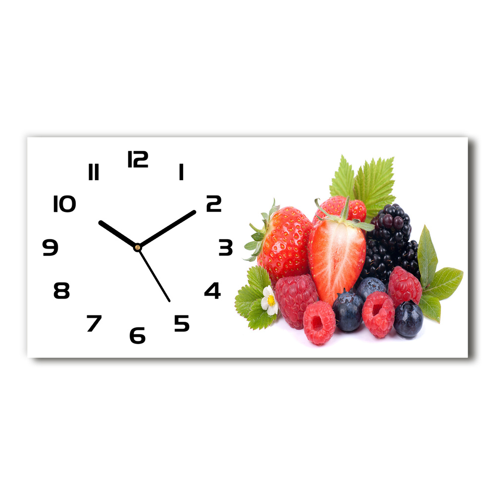 Horizontal rectangular wall clock Forest fruits