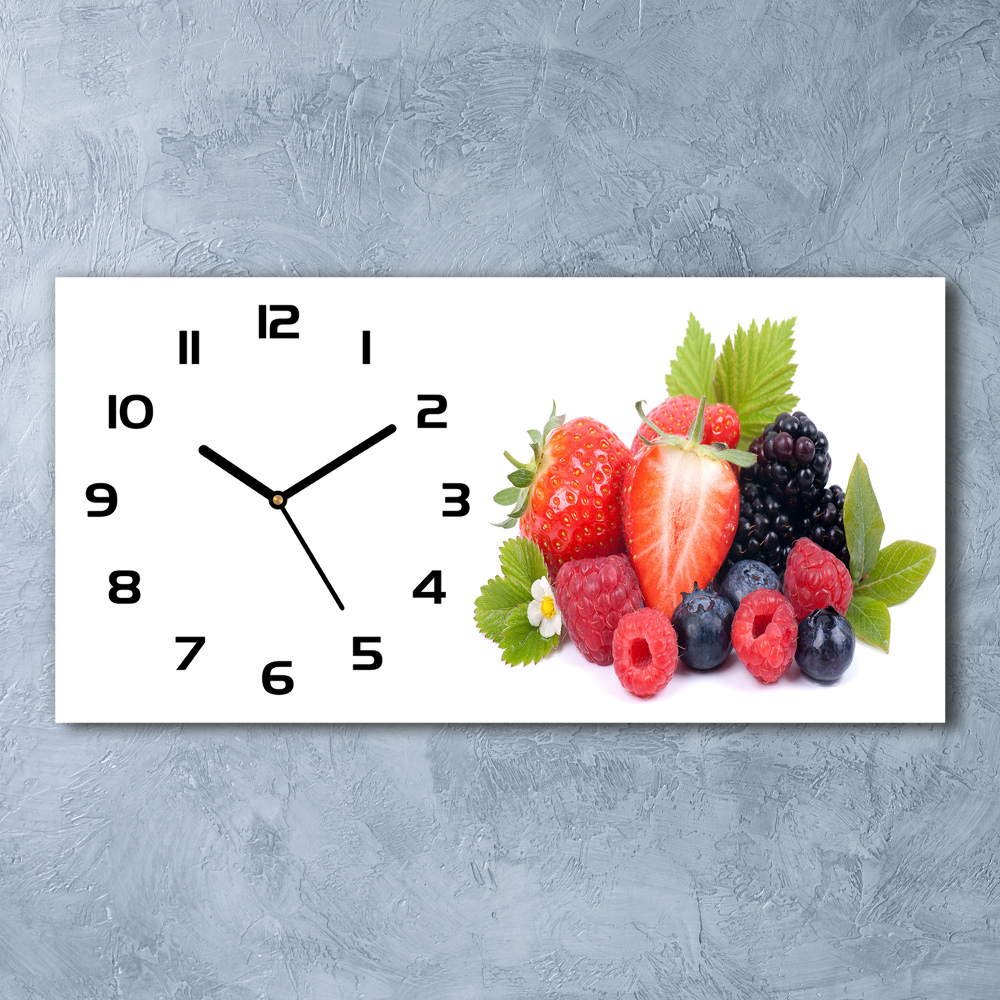 Horizontal rectangular wall clock Forest fruits