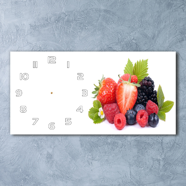 Horizontal rectangular wall clock Forest fruits