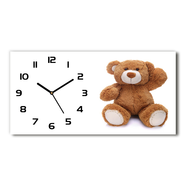 Horizontal rectangular wall clock Teddy bear