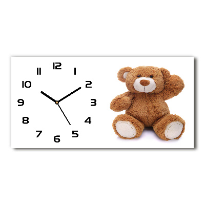 Horizontal rectangular wall clock Teddy bear