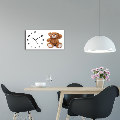 Horizontal rectangular wall clock Teddy bear