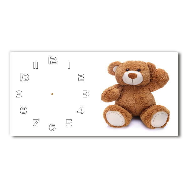 Horizontal rectangular wall clock Teddy bear