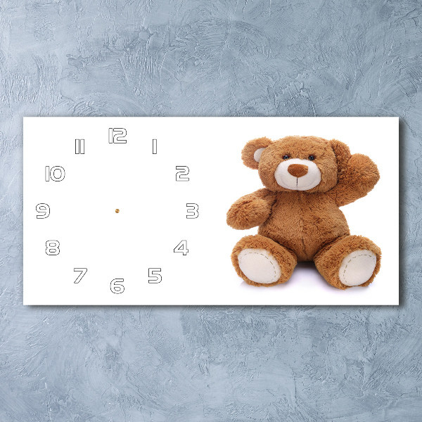 Horizontal rectangular wall clock Teddy bear