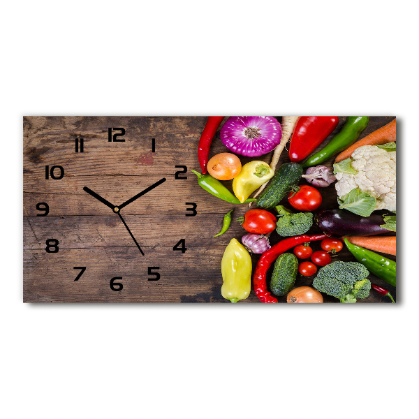 Horizontal wall clock Vegetables