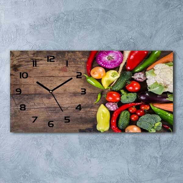 Horizontal wall clock Vegetables