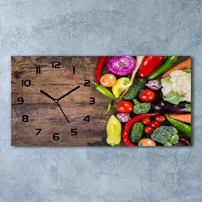 Horizontal wall clock Vegetables