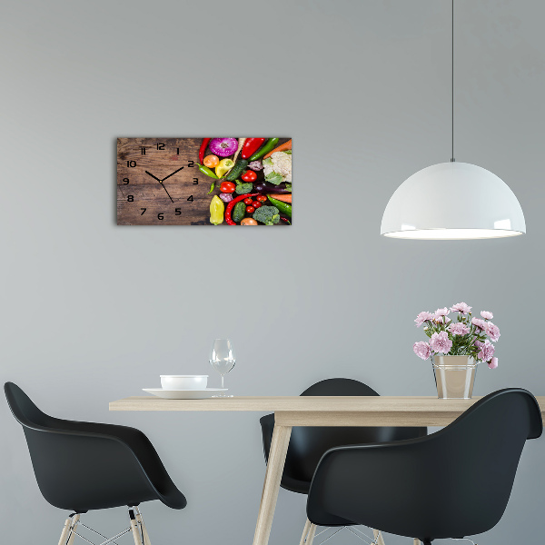 Horizontal wall clock Vegetables