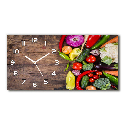 Horizontal wall clock Vegetables