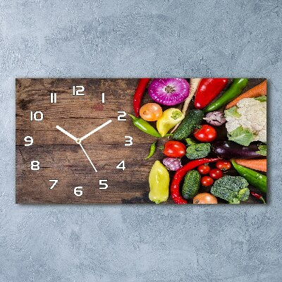 Horizontal wall clock Vegetables