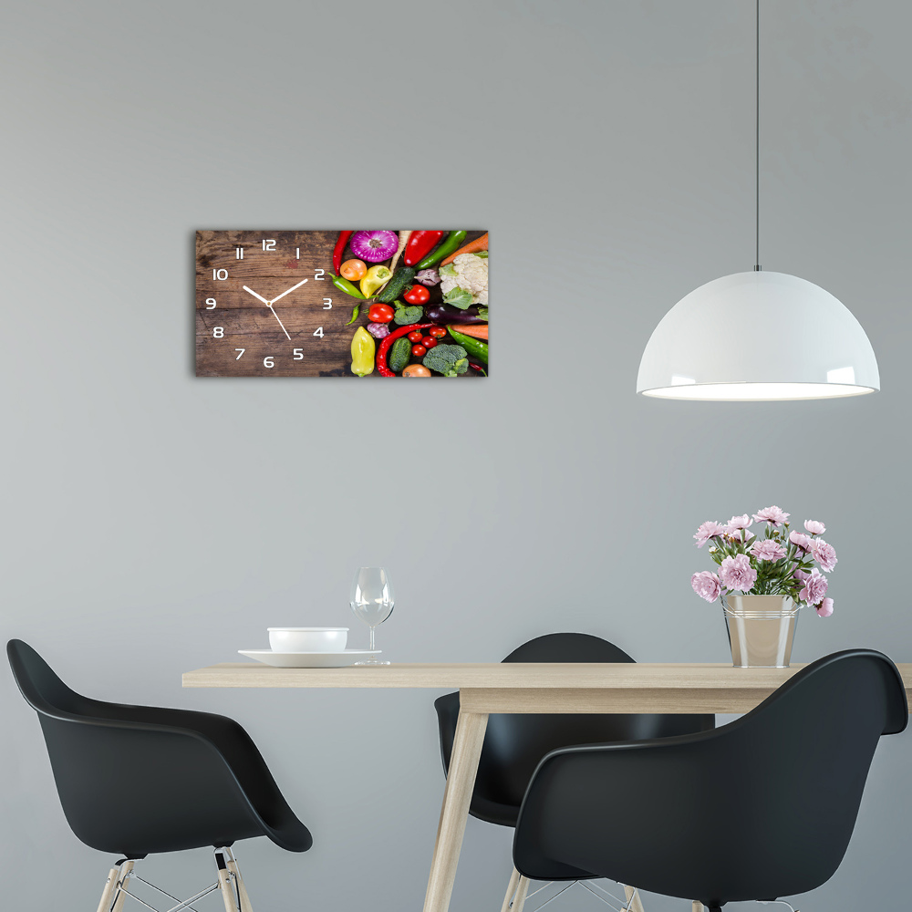 Horizontal wall clock Vegetables