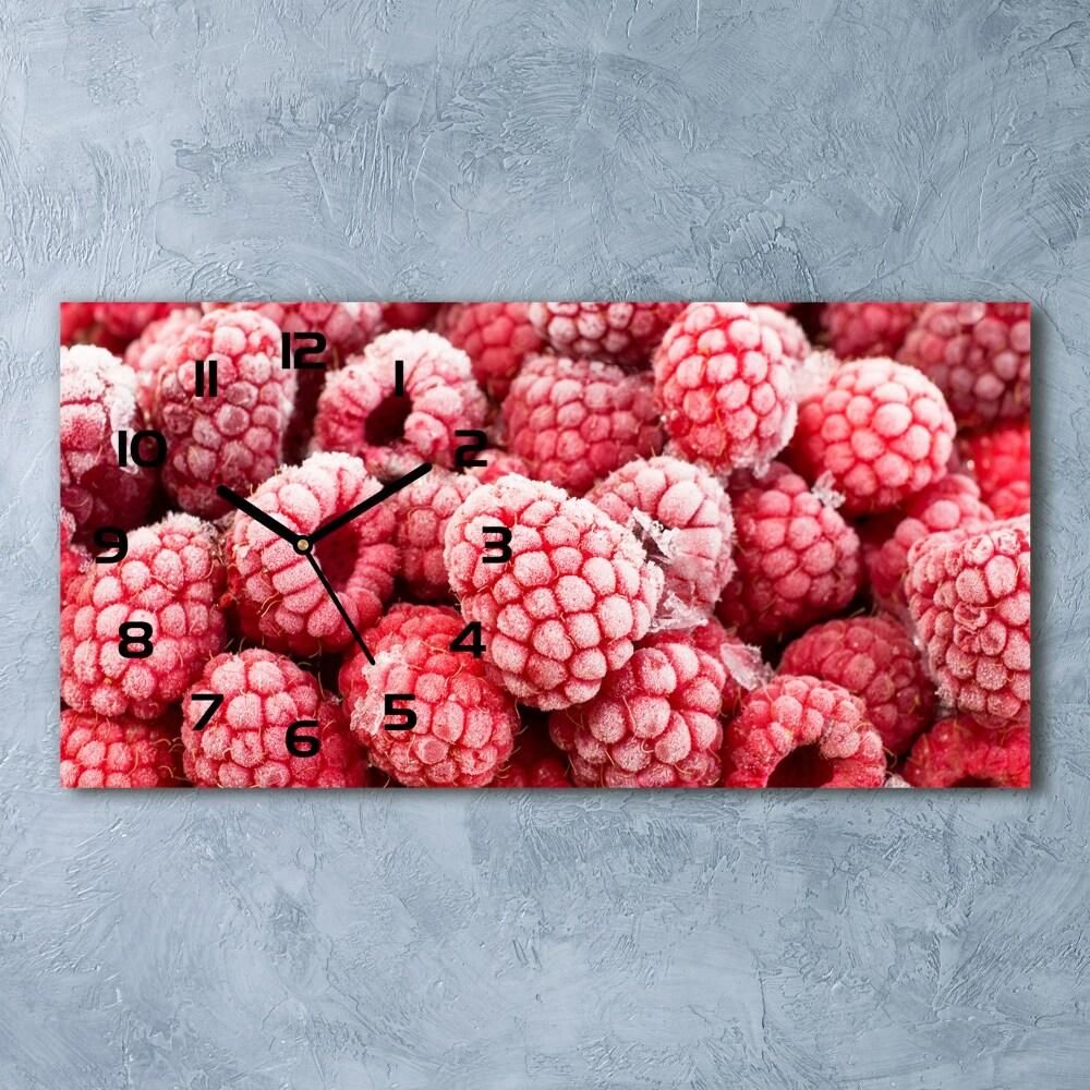 Horizontal wall clock Frozen raspberries