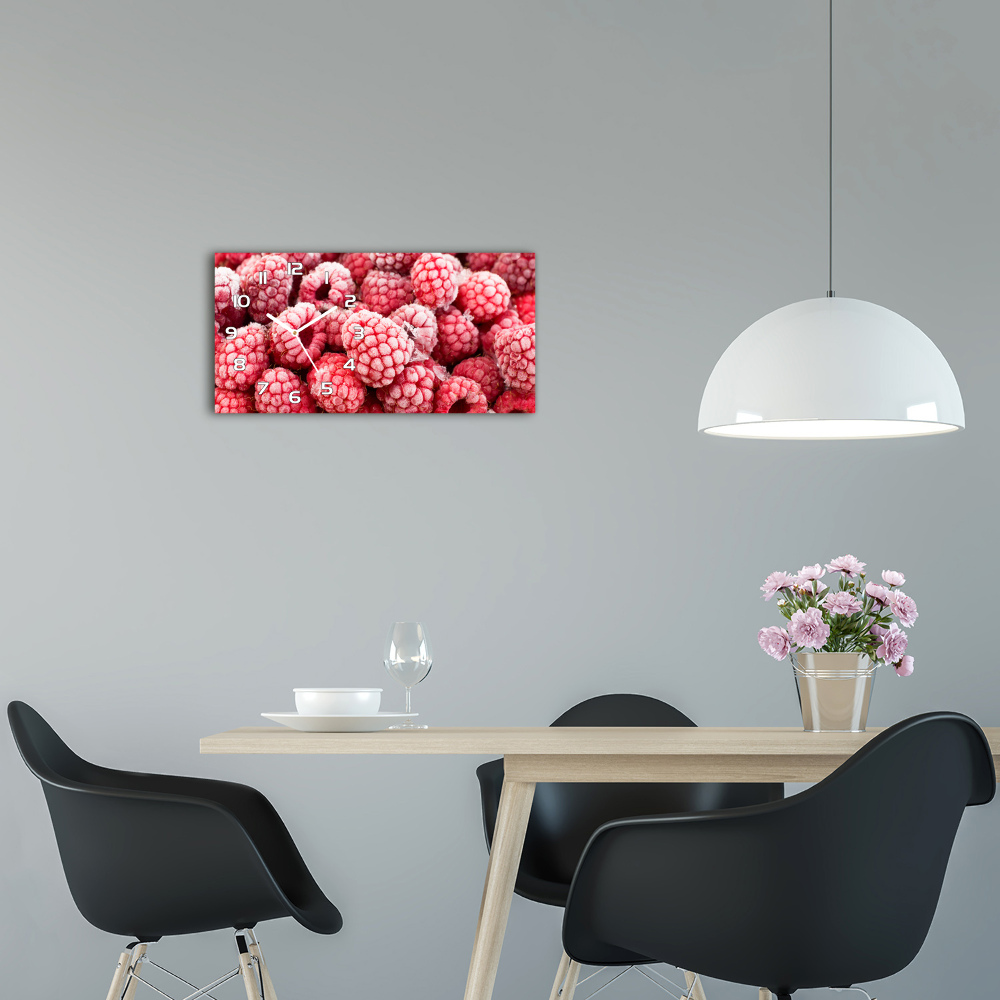 Horizontal wall clock Frozen raspberries