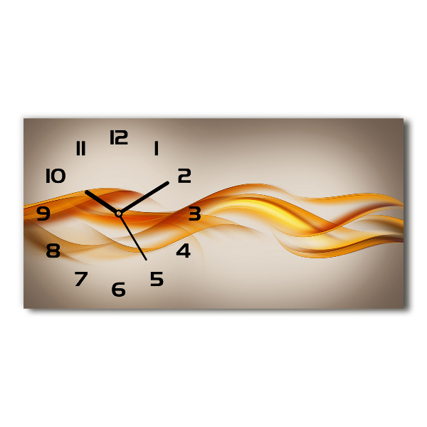 Horizontal rectangular wall clock Wave abstraction