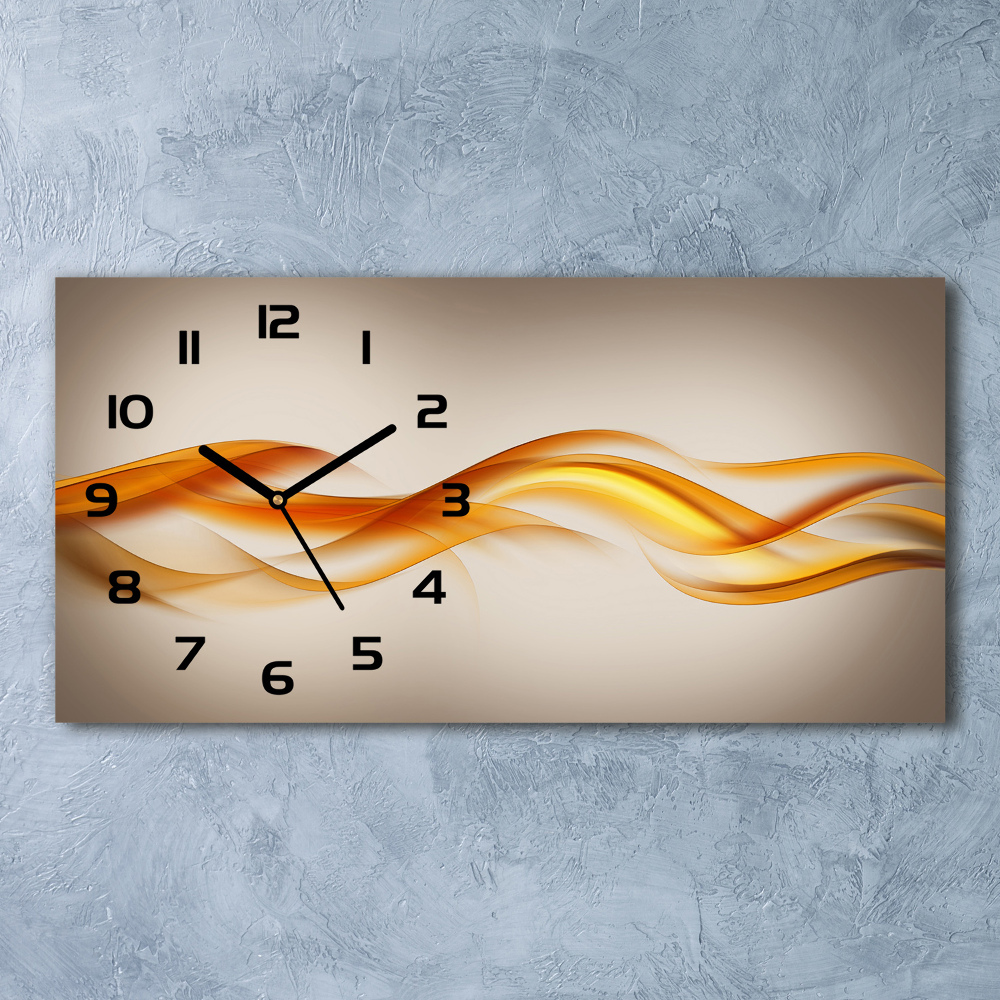 Horizontal rectangular wall clock Wave abstraction