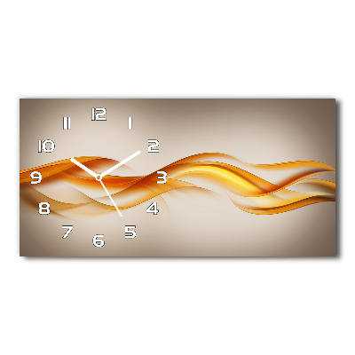 Horizontal rectangular wall clock Wave abstraction