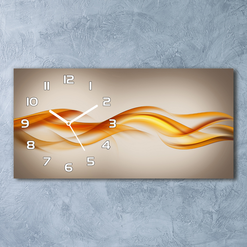 Horizontal rectangular wall clock Wave abstraction