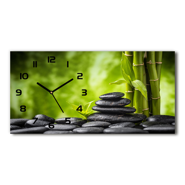 Horizontal wall clock Zen stones