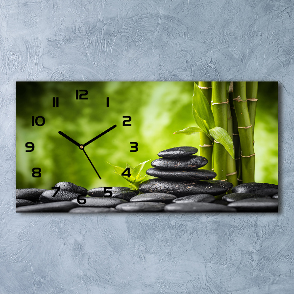 Horizontal wall clock Zen stones