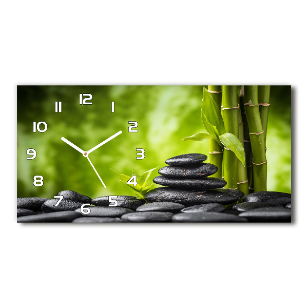 Horizontal wall clock Zen stones