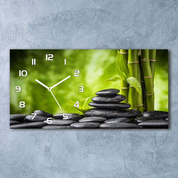 Horizontal wall clock Zen stones