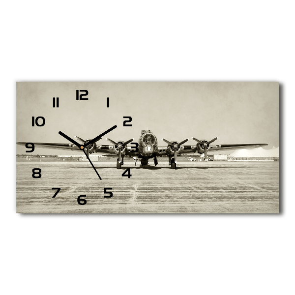 Horizontal rectangular wall clock Old bomber