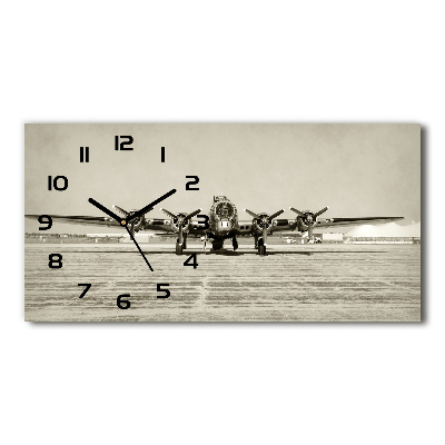 Horizontal rectangular wall clock Old bomber