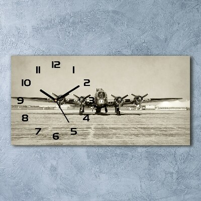 Horizontal rectangular wall clock Old bomber