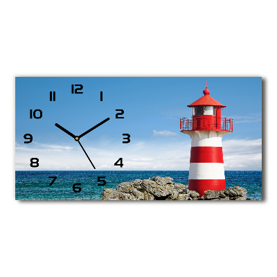 Horizontal rectangular wall clock Lighthouse