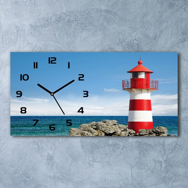 Horizontal rectangular wall clock Lighthouse