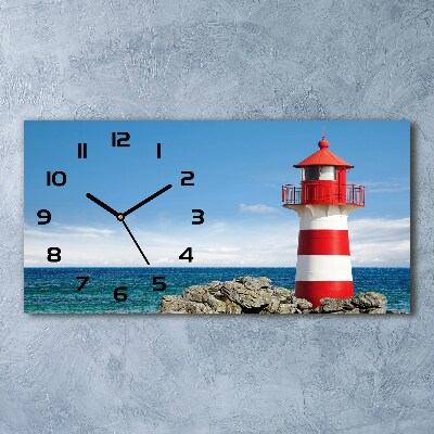 Horizontal rectangular wall clock Lighthouse