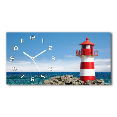 Horizontal rectangular wall clock Lighthouse