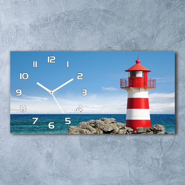 Horizontal rectangular wall clock Lighthouse