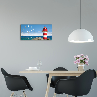 Horizontal rectangular wall clock Lighthouse