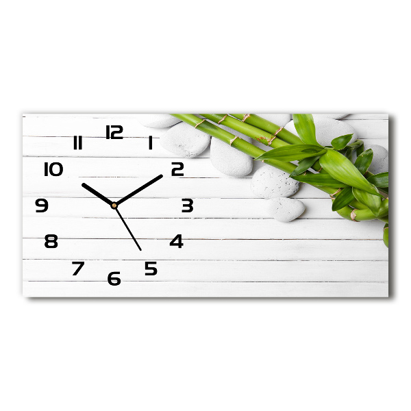 Horizontal rectangular wall clock Bamboo