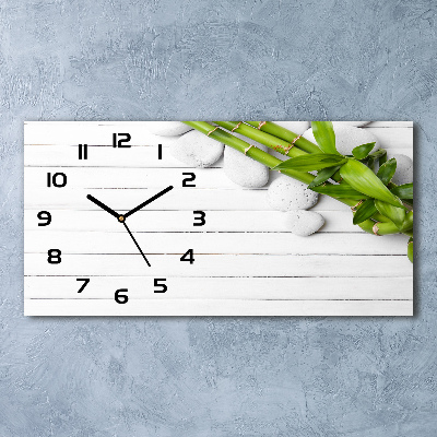 Horizontal rectangular wall clock Bamboo