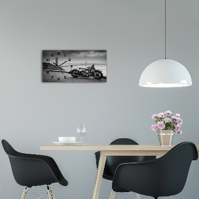 Horizontal rectangular wall clock Motorbike