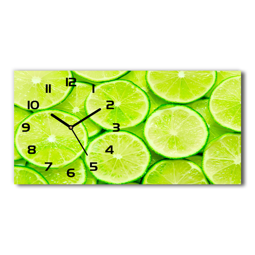 Horizontal wall clock Lime