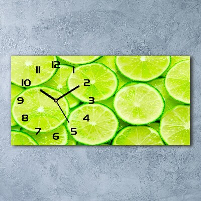 Horizontal wall clock Lime