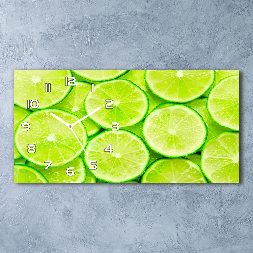 Horizontal wall clock Lime