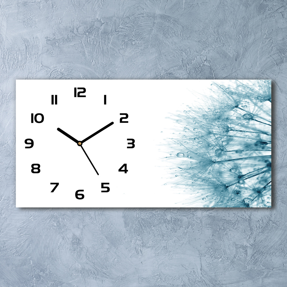 Horizontal rectangular wall clock Dandelion