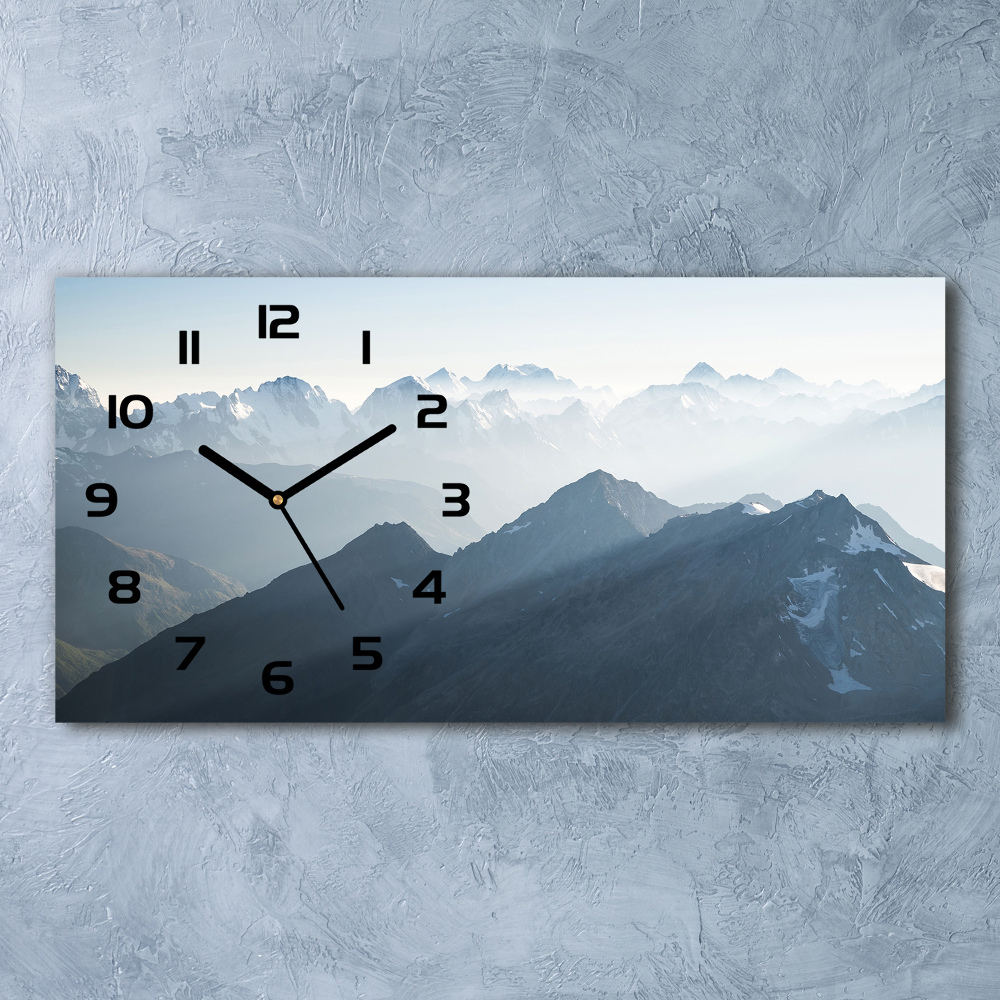 Horizontal wall clock Mountain peaks