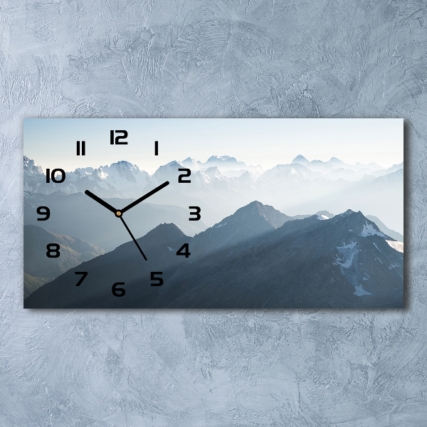 Horizontal wall clock Mountain peaks