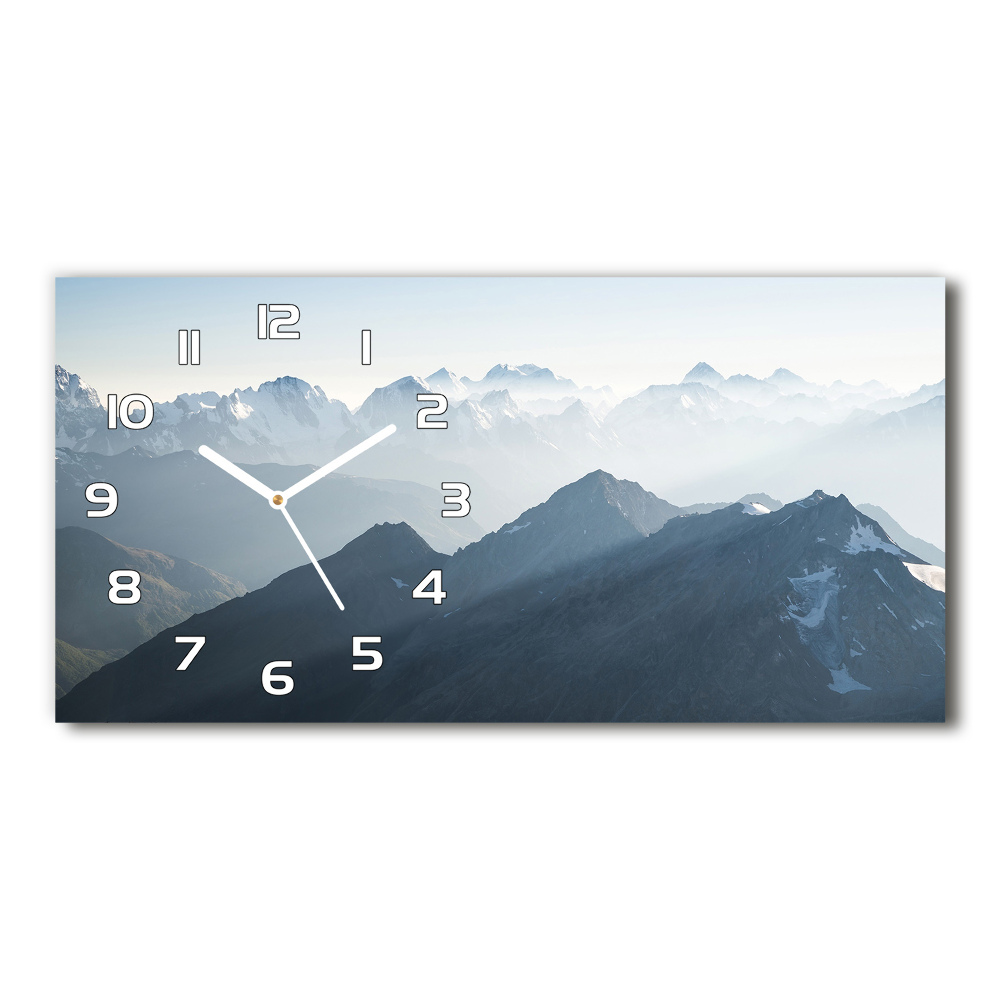 Horizontal wall clock Mountain peaks