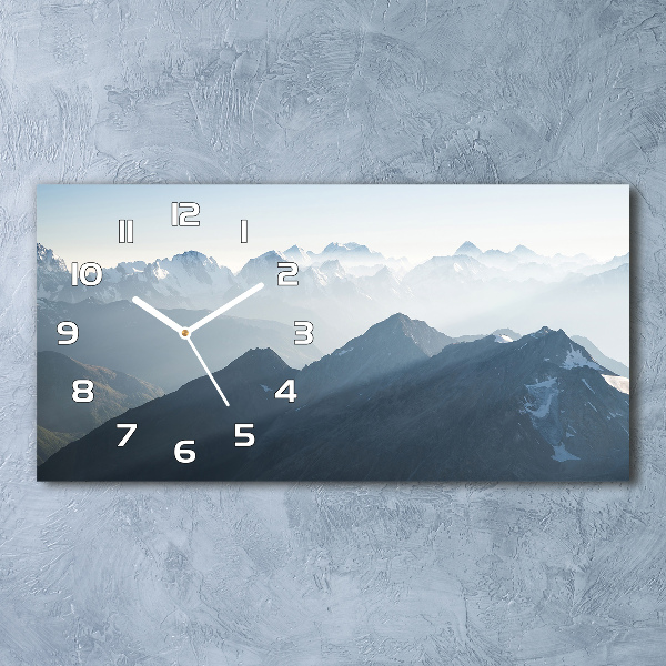 Horizontal wall clock Mountain peaks