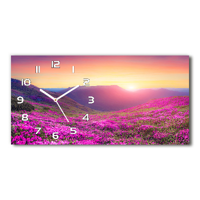 Horizontal wall clock Pink hills