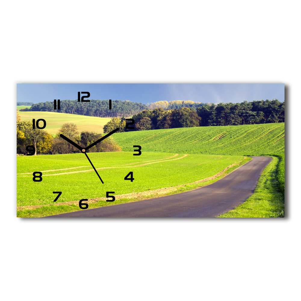 Horizontal wall clock dirt road