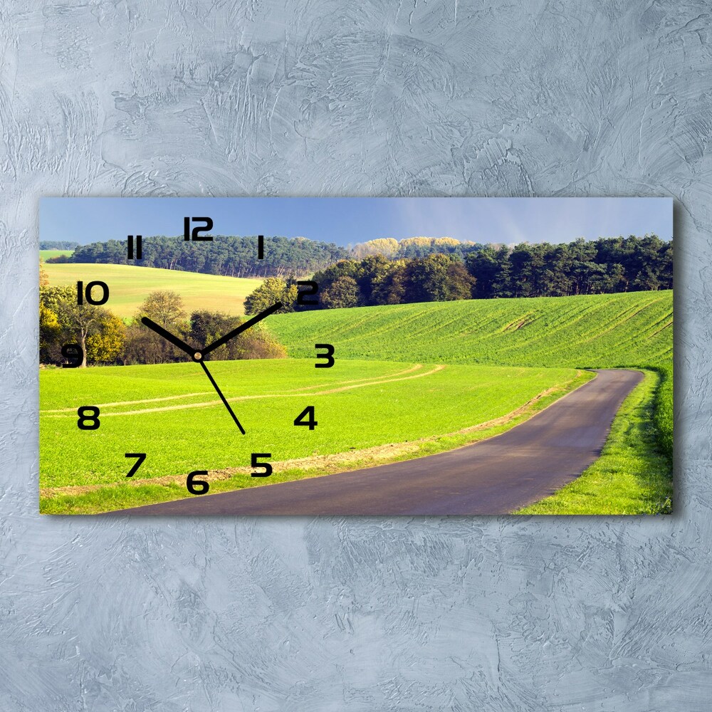 Horizontal wall clock dirt road