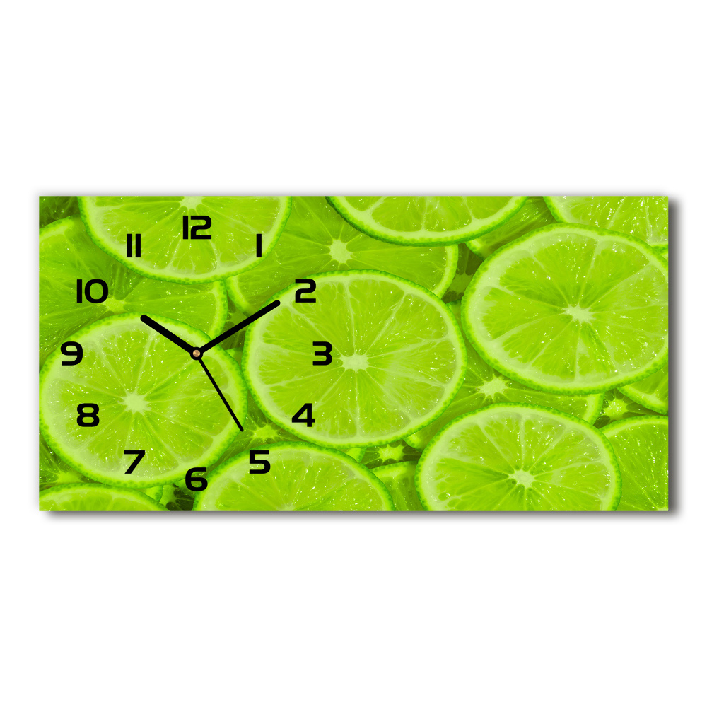 Horizontal wall clock Lime