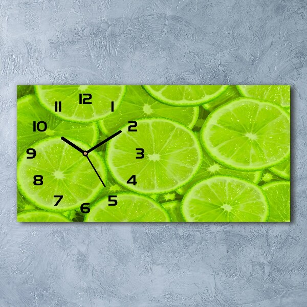 Horizontal wall clock Lime